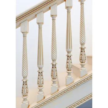 Classical Fluted Wood Stair Balusters with Acanthus Leaves